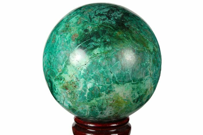 Polished Chrysocolla & Malachite Sphere - Peru #133772